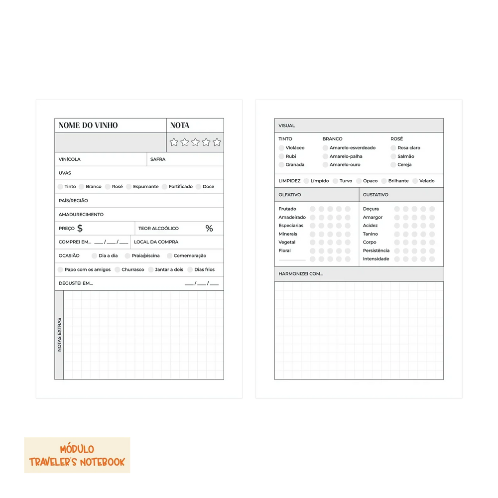 Módulo Costurado . Criativo, Meus Vinhos (CV01) - Sônia Rondon