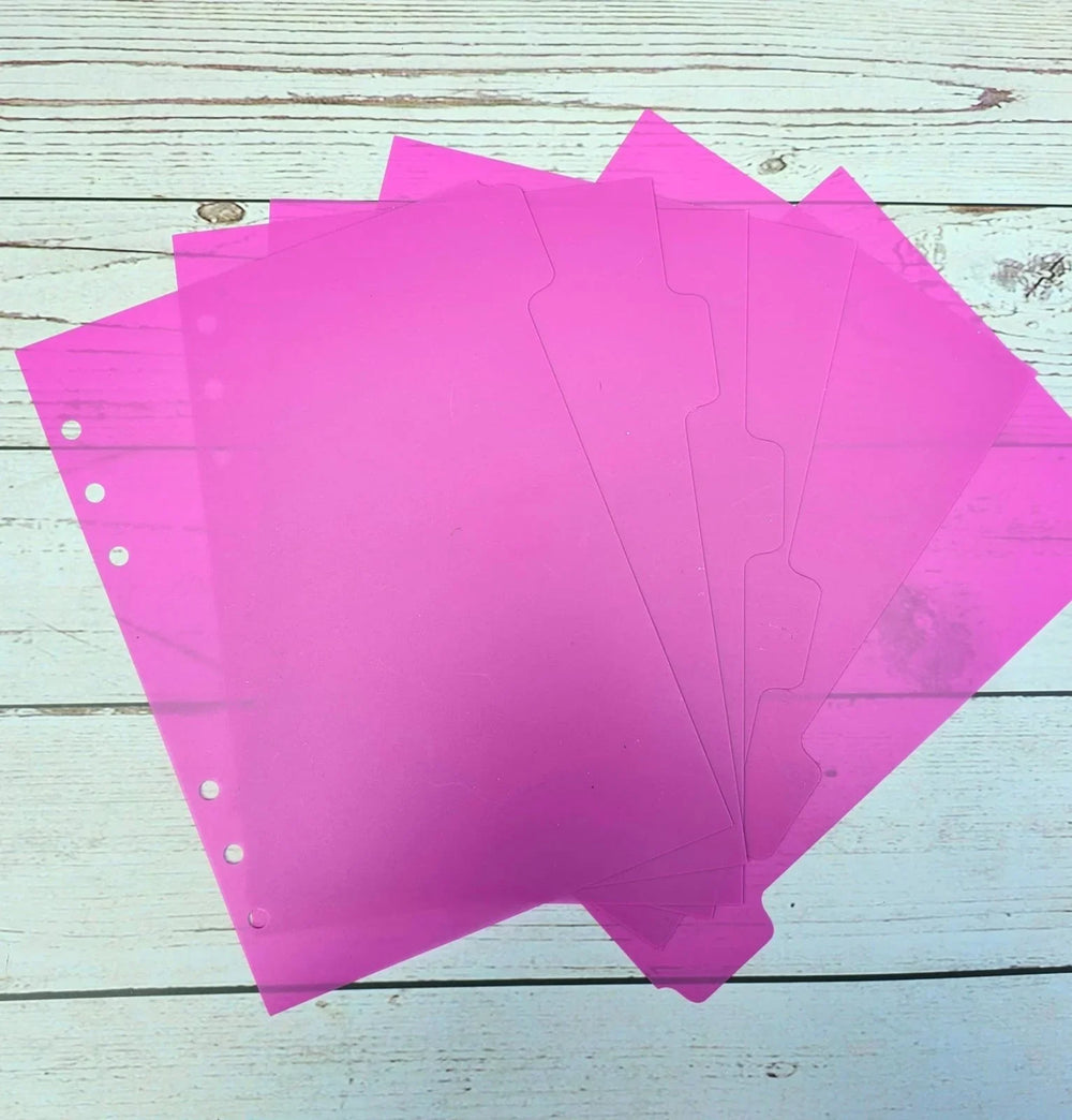 Kit de Divisória Fúcsia para Fichário . Aba Superior e Lateral - Sônia Rondon