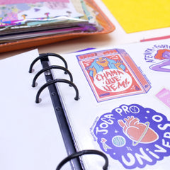 Kit 10 Folhas para Álbum de Adesivos Reposicionáveis . Fichário - Sônia Rondon