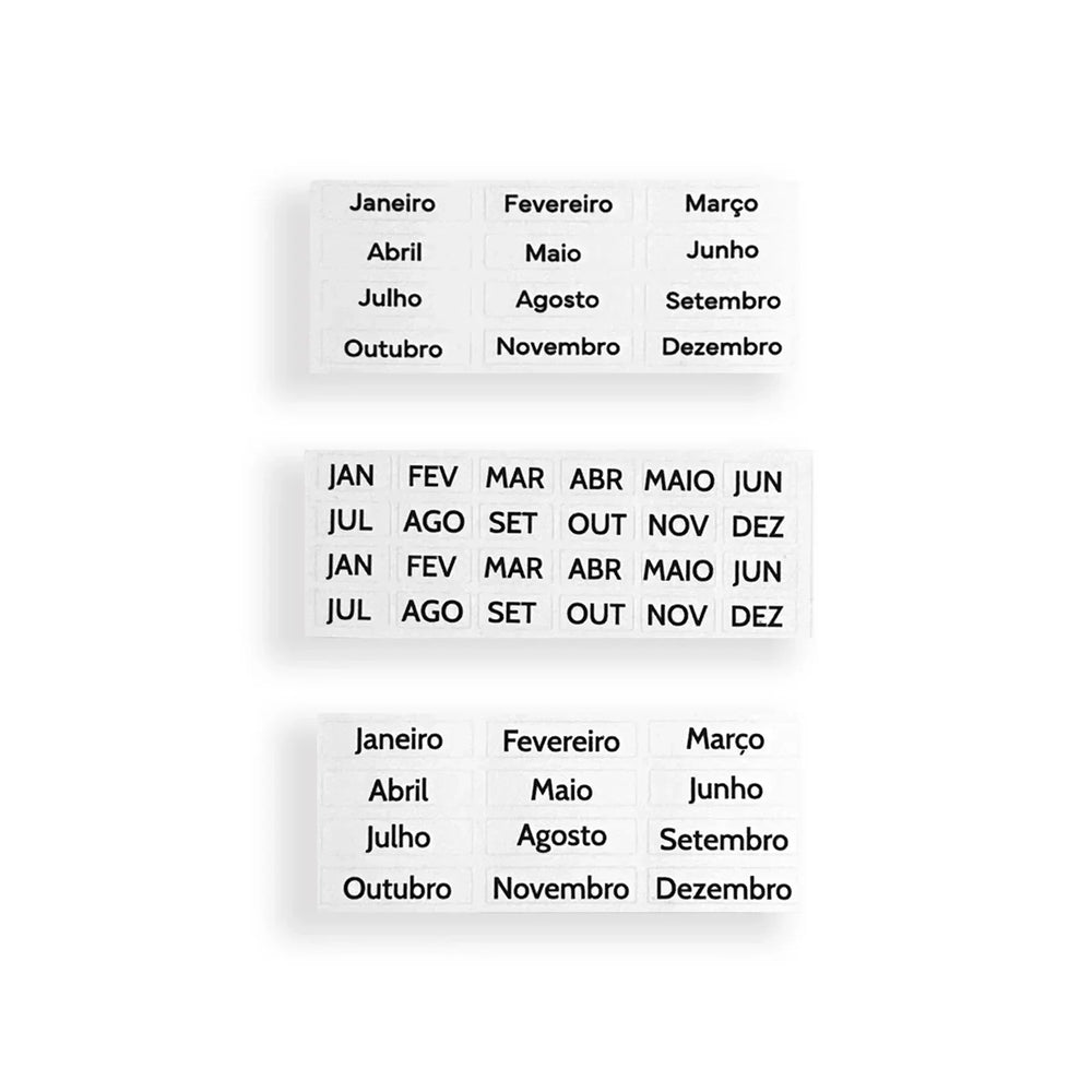 Cartela de Adesivo Funcional . Meses do Ano - Sônia Rondon