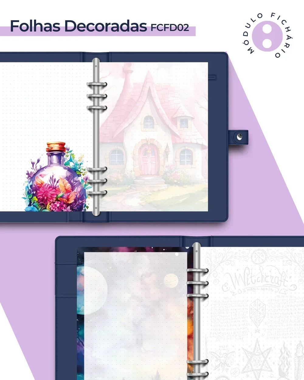 Módulo Fichário de Folhas Decoradas Magia - Sônia Rondon