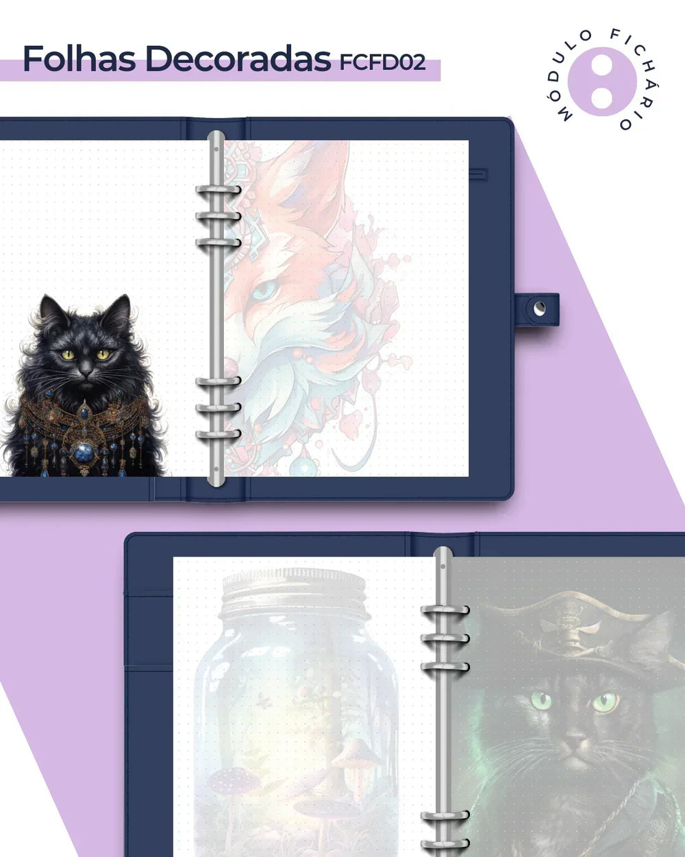 Módulo Fichário de Folhas Decoradas Magia - Sônia Rondon