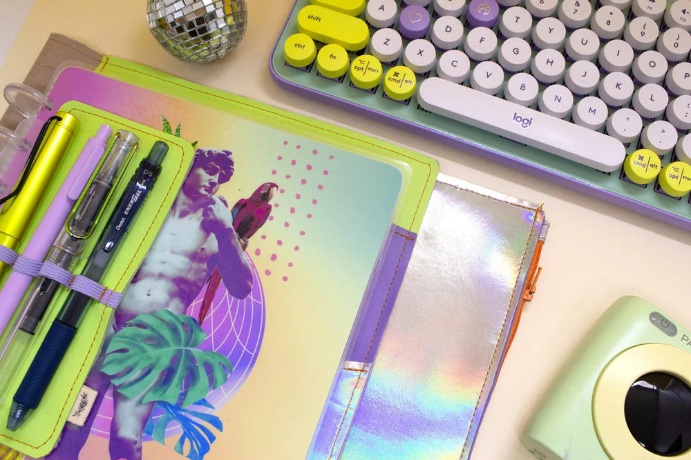 Estojo para Caderno de Disco . Florinha - Sônia Rondon