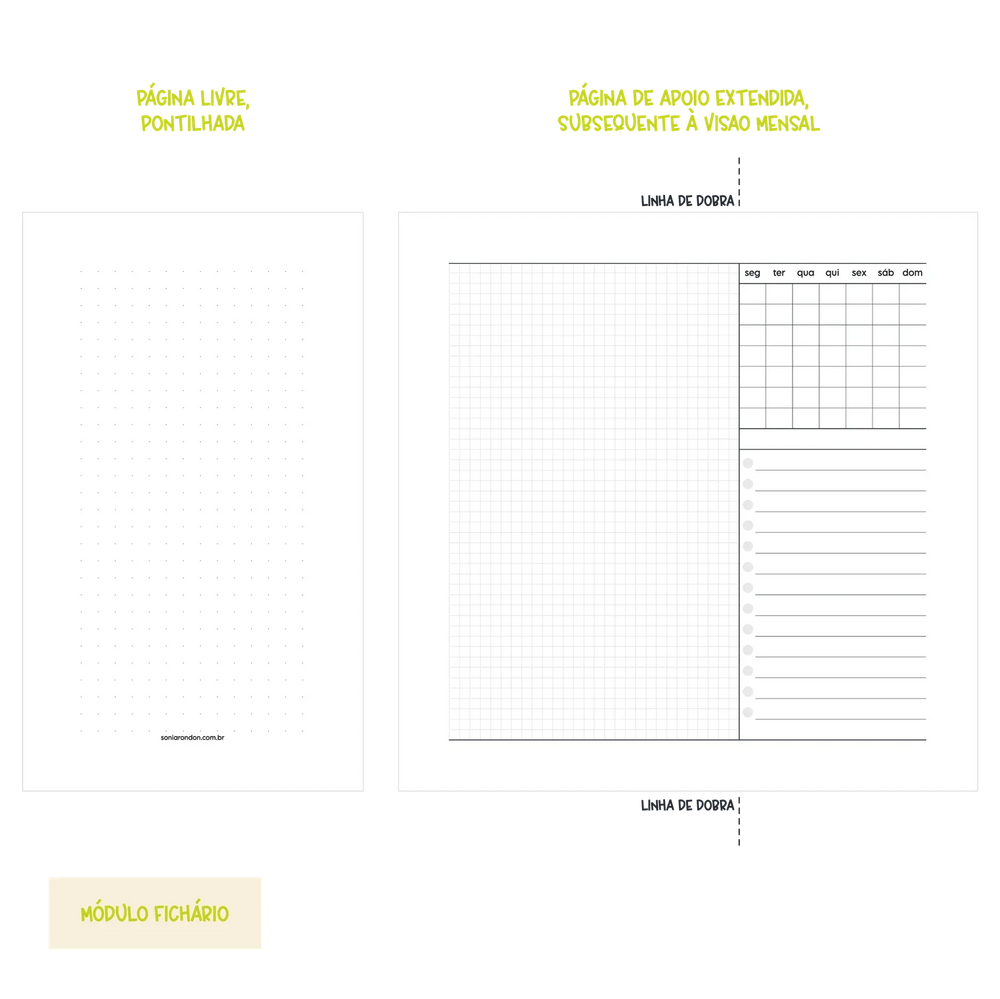 Módulo Fichário . Mensal Extendido (ME01) - Sônia Rondon