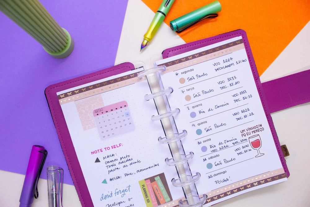 Módulo Costurado, Caderneta Traveler's Notebook . Semana Horizontal (SH02) - Sônia Rondon