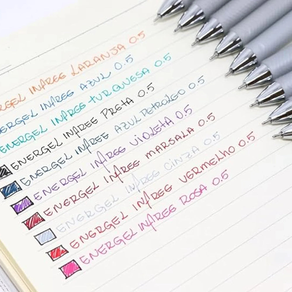 Caneta Energel Infree Retrátil 0.5 mm (BLN75TL) | Pentel - Sônia Rondon