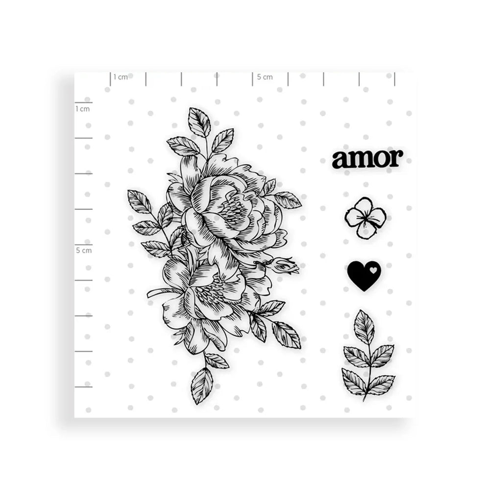 Carimbo em Silicone "Amor Floral" | Juju Scrapbook - Sônia Rondon