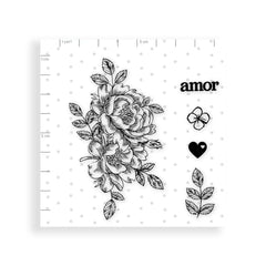 Carimbo em Silicone "Amor Floral" | Juju Scrapbook - Sônia Rondon