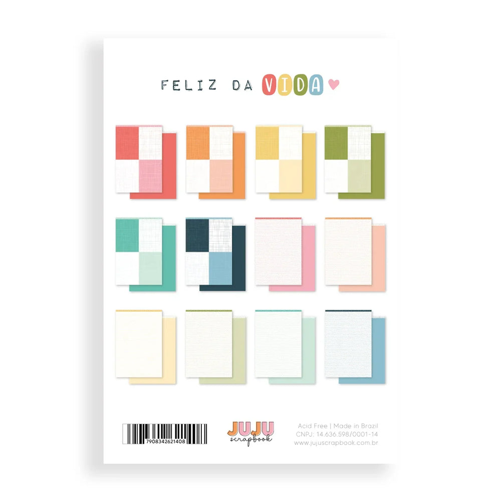 Bloco A5 para Colagem, Coleção Feliz da Vida | Juju Scrapbook - Sônia Rondon